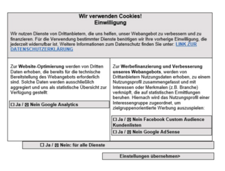 Cookies Einwilligung
